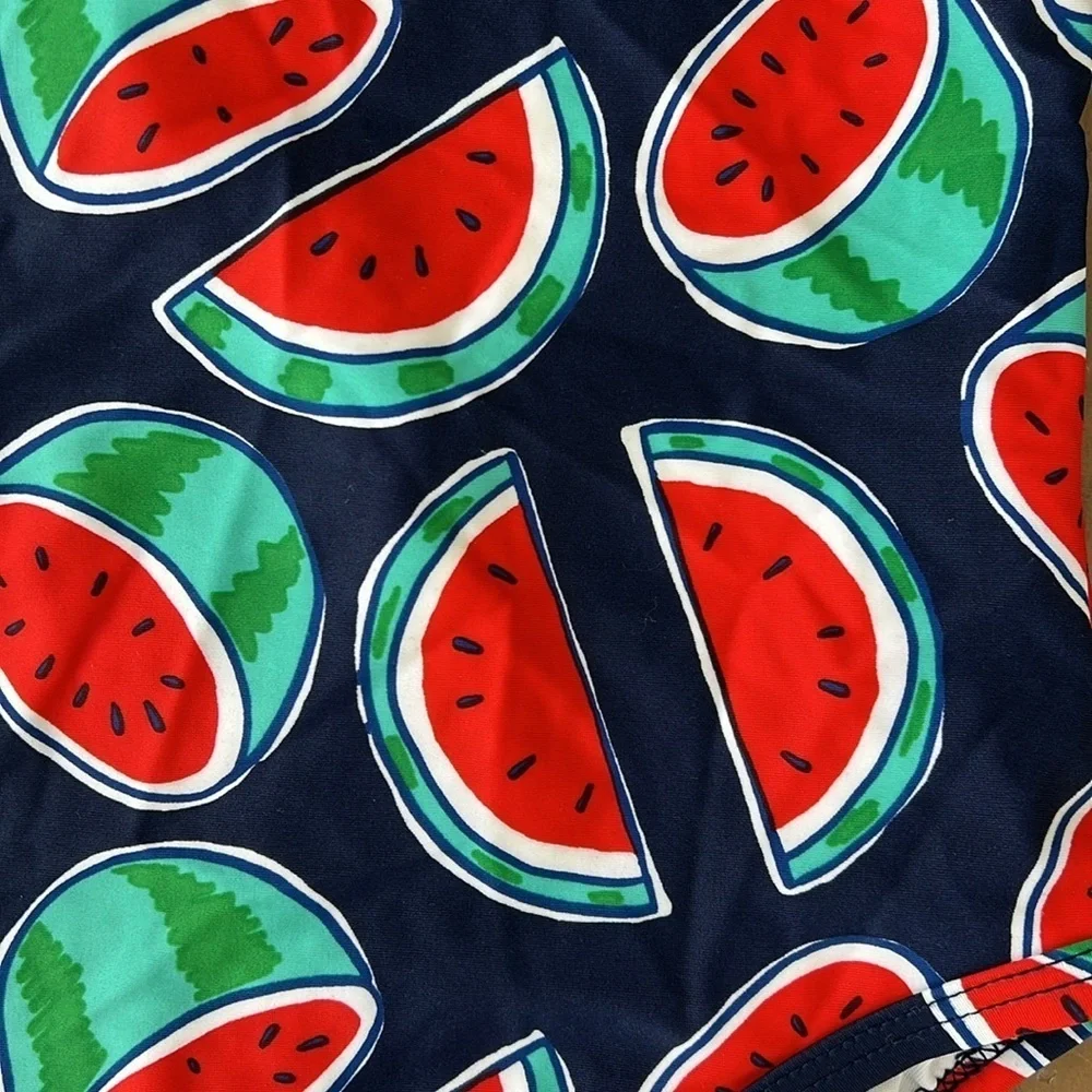 Hanna andersson watermelon cross back one piece swimsuit kids size 10
